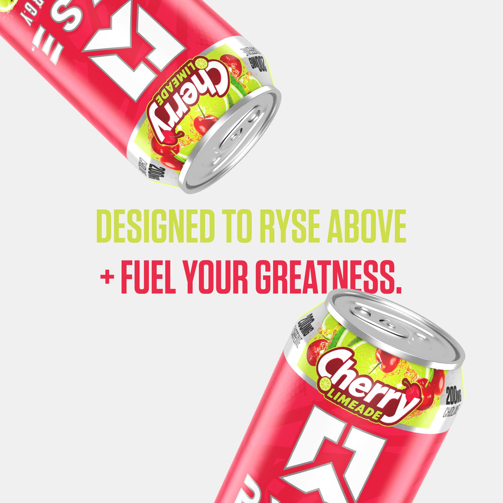 Taste test shot of RYSE Fuel Cherry Limeade aroma and finish