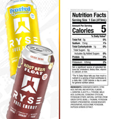 RYSE Fuel Energy Drink Frosted Lemonade can with sustained energy and zero sugar benefits.