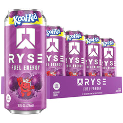RYSE Fuel Kool-Aid Grape can front view, zero sugar message
