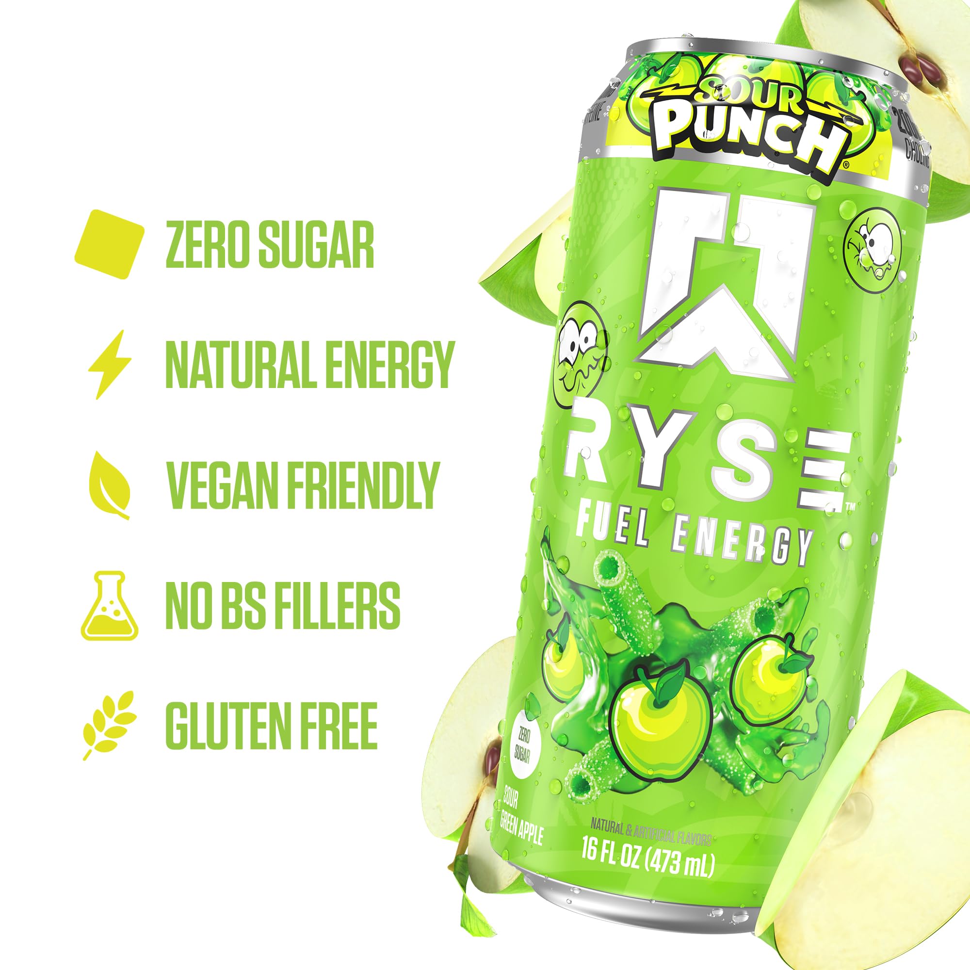 RYSE Fuel no artificial colors reinforces a clear energy experience.