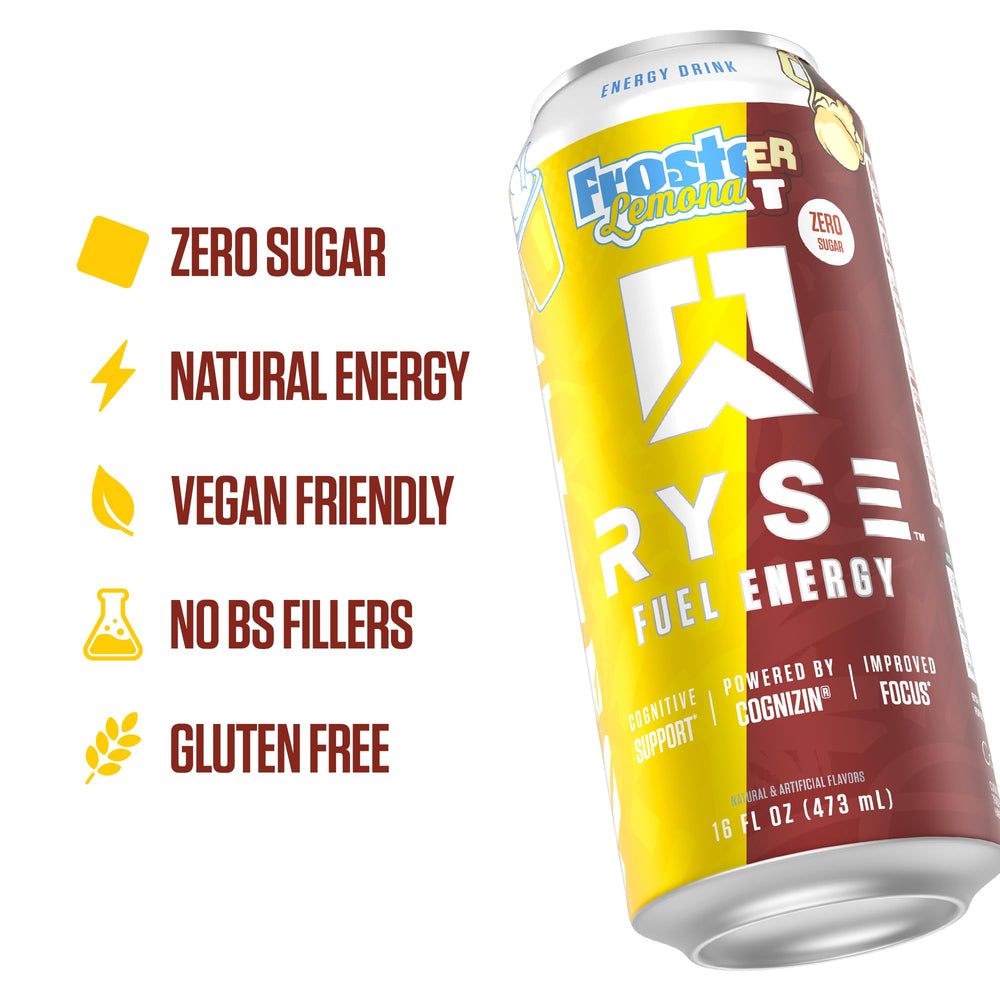 RYSE Fuel Energy Drink Root Beer Float can promoting steady energy and alertness.