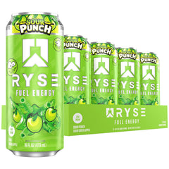 RYSE Fuel Energy Drink Sour Punch Green Apple can for sugar-free, on-the-go energy.