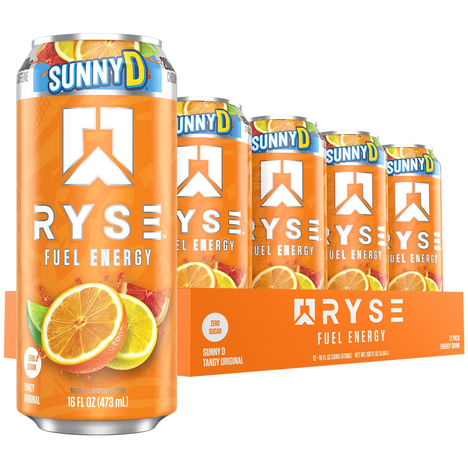 RYSE Fuel Energy Drink SunnyD Tangy Original can for a clean energy boost