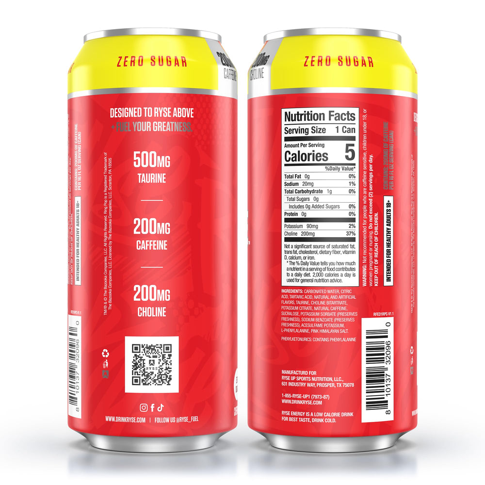 RYSE Fuel vegan gluten-free label indicating dietary compatibility.