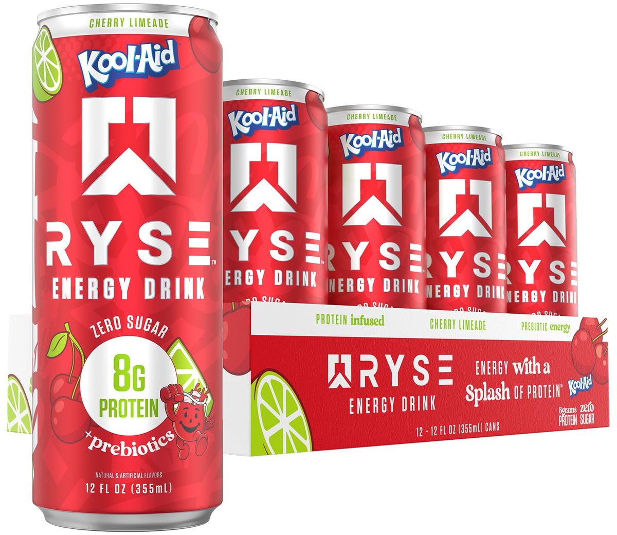 RYSE Kool-Aid Cherry Limeade can for a clean energy lift during workouts.