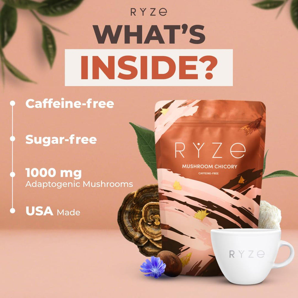 RYZE USA GROWN California-grown mushrooms label for quality