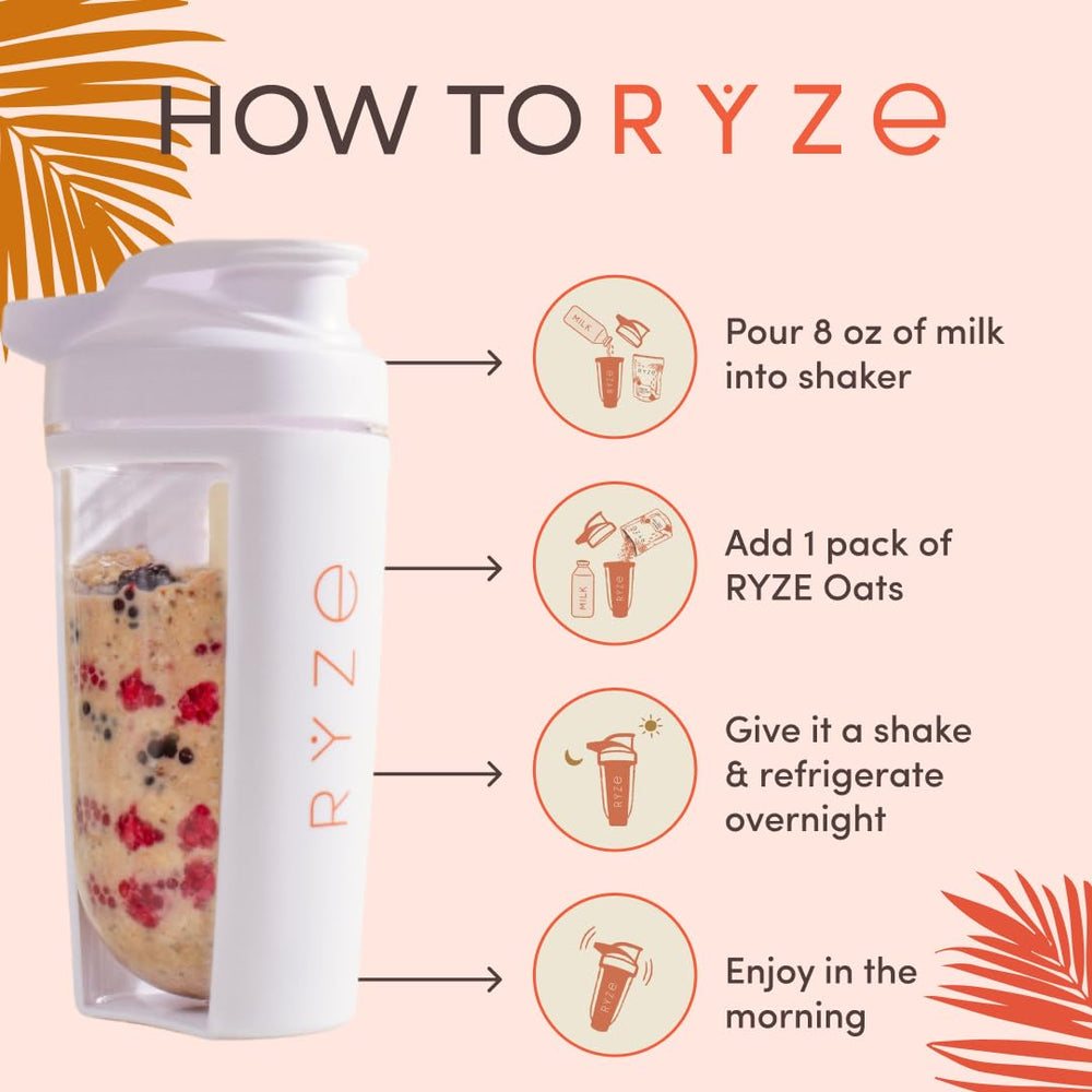 Morning breakfast ritual with overnight oats ready to start the day.
