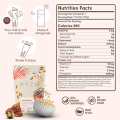 Bowl of ready-to-eat overnight oats showing creamy texture and toppings.