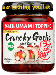 S&B chili oil with crunchy garlic bottles in a two-pack for dipping and cooking.