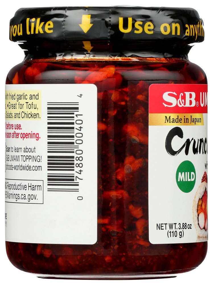S&B Chili Oil with Crunchy Garlic sealed jar highlights freshness and convenience