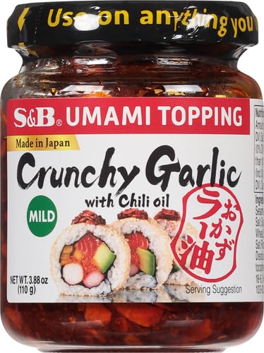 S&B authentic Japan ingredients label detail, highlighting traditional chili oil craftsmanship.