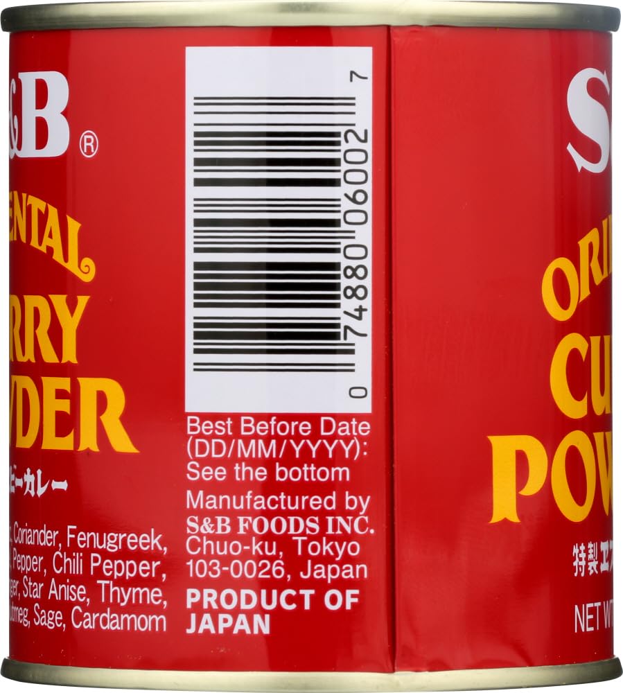 Close-up of S&B Oriental curry powder spice blend for flavorful cooking.