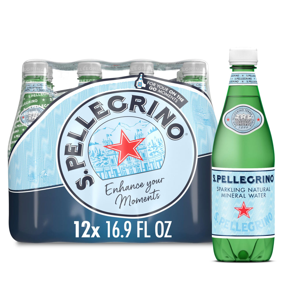 S.Pellegrino 12-pack bottles ready for entertaining or office breaks.