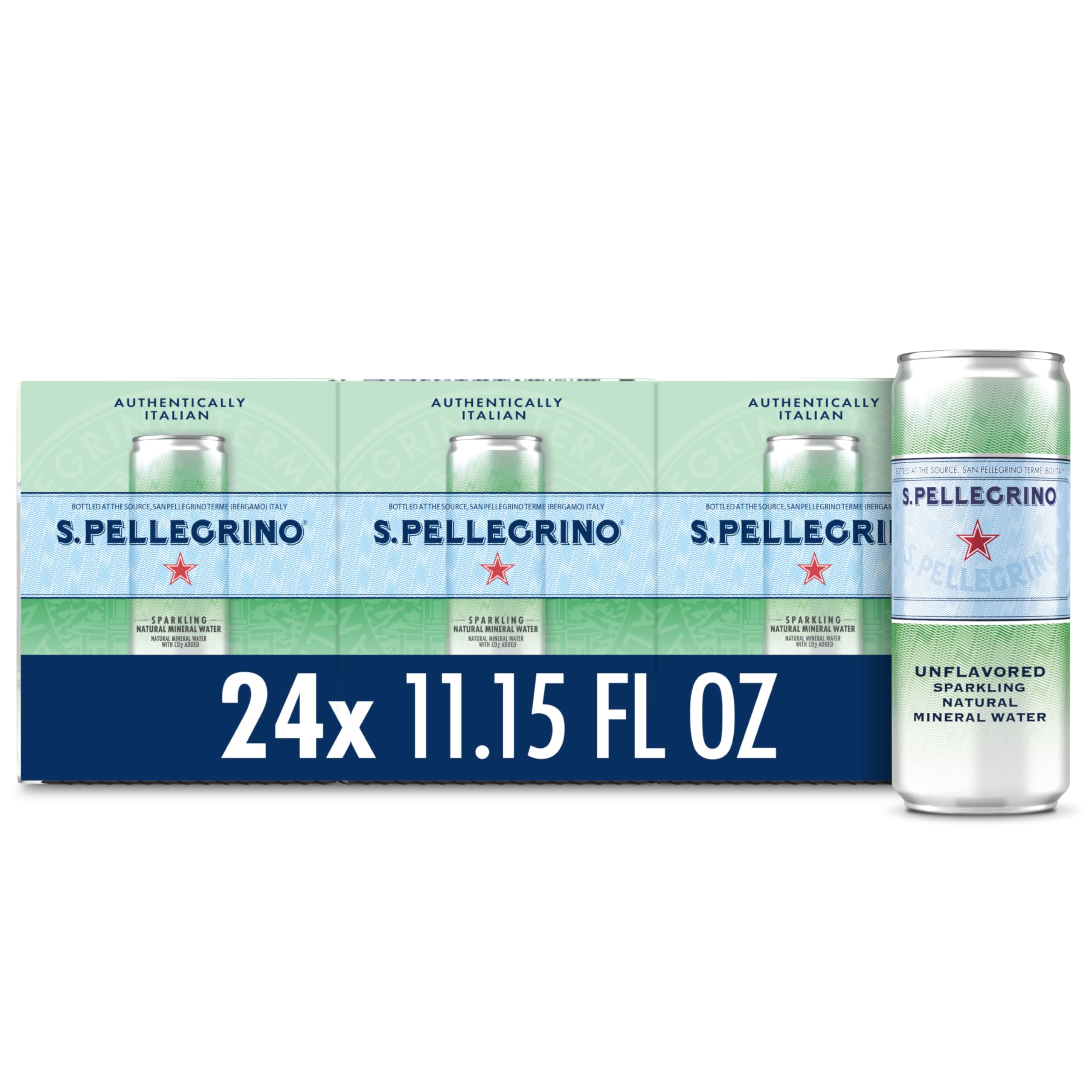 S.Pellegrino bottle on table with crisp bubbles, perfect with meals