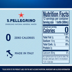 S.Pellegrino bottle on meal table pairs with a variety of dishes.