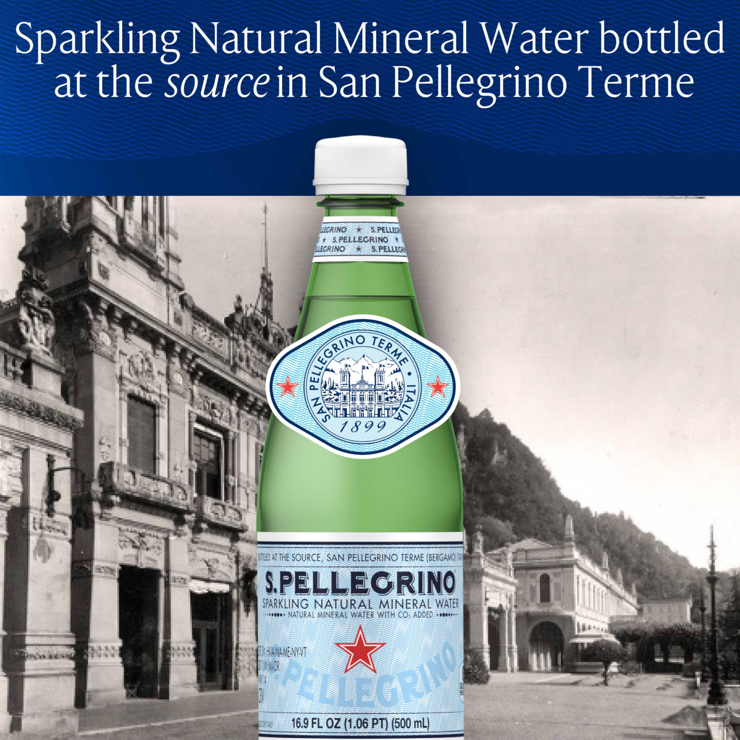 S.Pellegrino being poured into a glass for a refreshing moment.