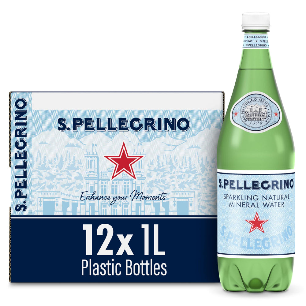 S.Pellegrino 1L bottle pack for meals and on-the-go hydration