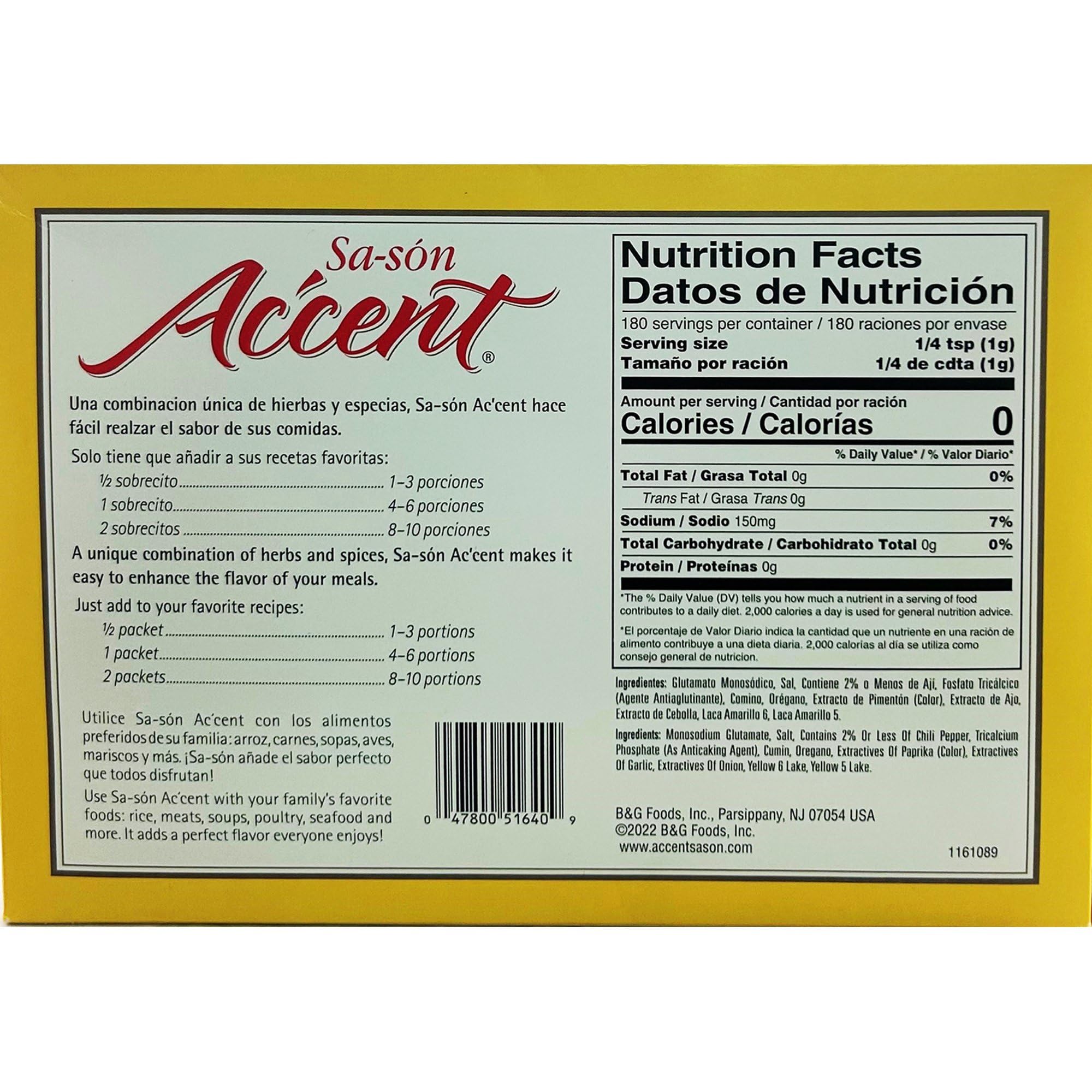 Sa-son Accent seasoning packets close-up for quick, pre-measured meal prep.