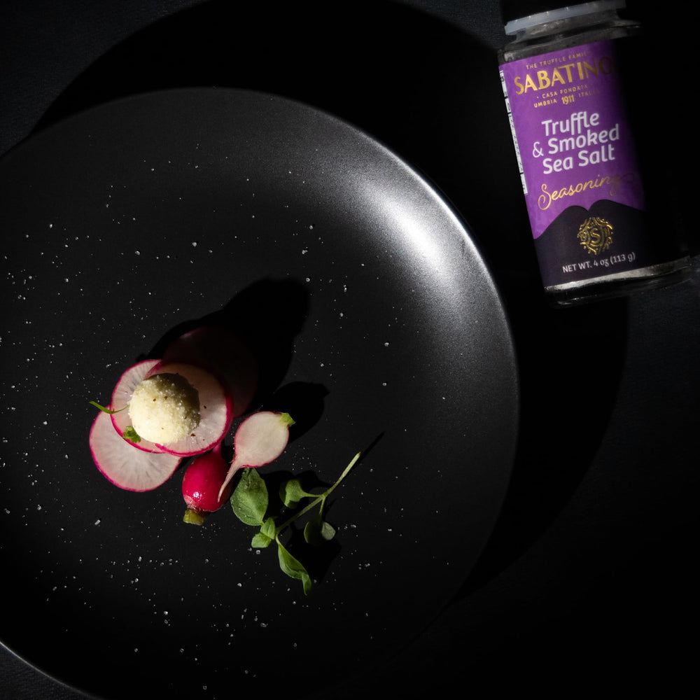 Sabatino Tartufi smoked truffle salt on popcorn for gourmet snacking