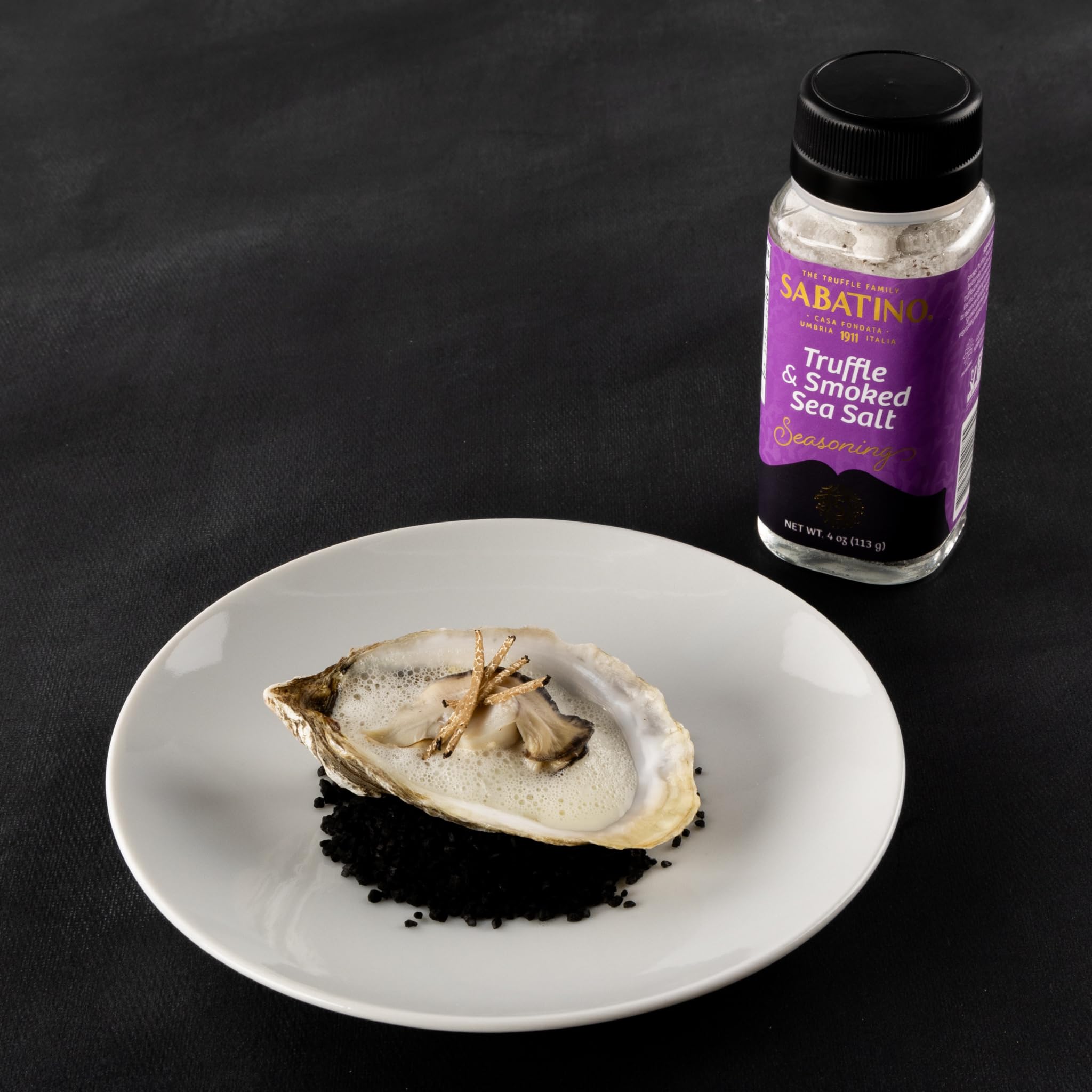 Sabatino Tartufi smoked truffle salt on roasted vegetables for depth