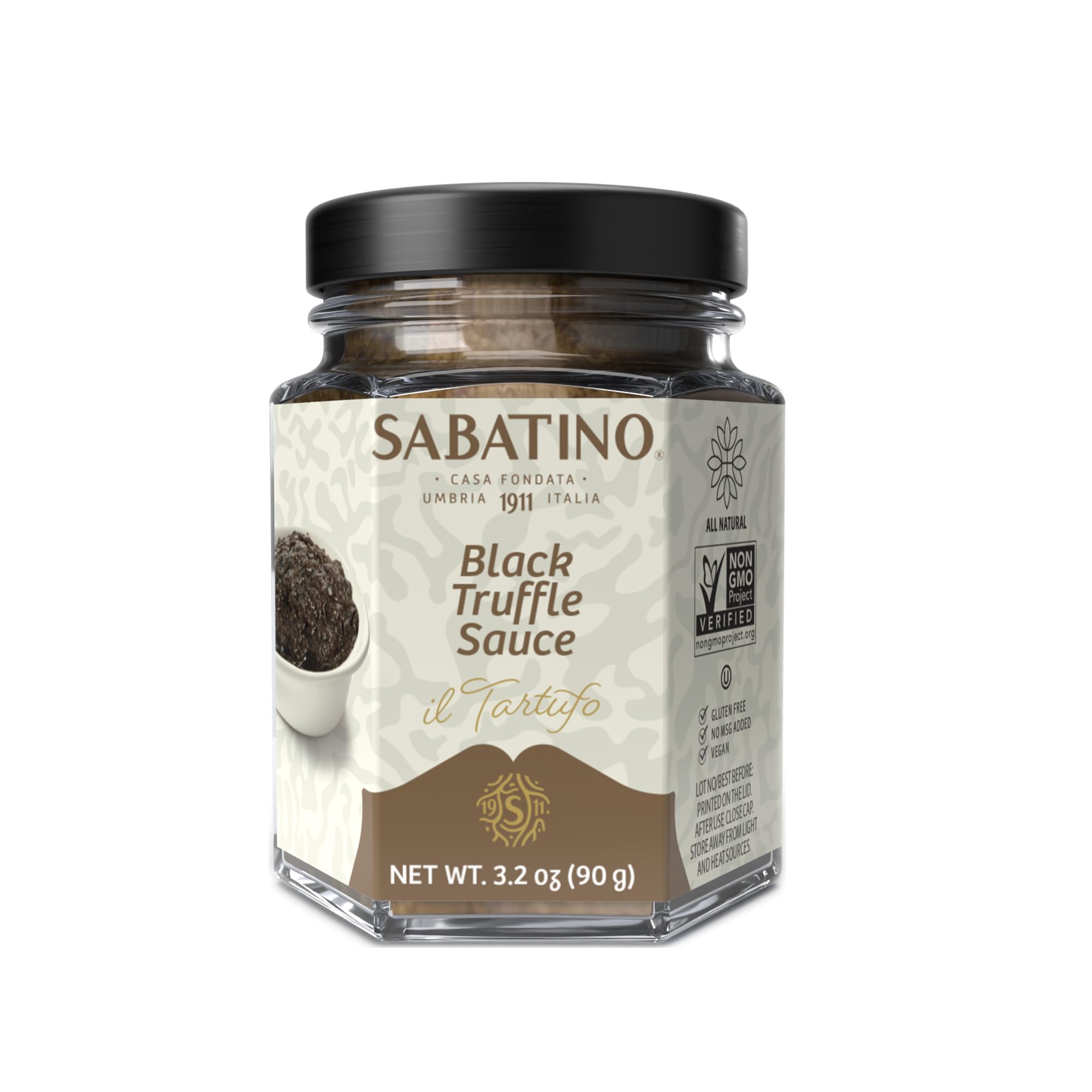Sabatino Tartufi Tartufata bottle pour highlights a ready-to-use truffle sauce for pasta.