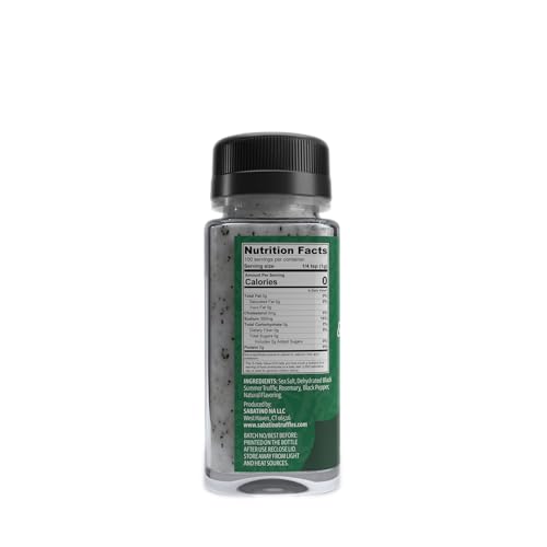 Sabatino Tartufi truffle rosemary sea salt jar enhances everyday meals with rich aroma.