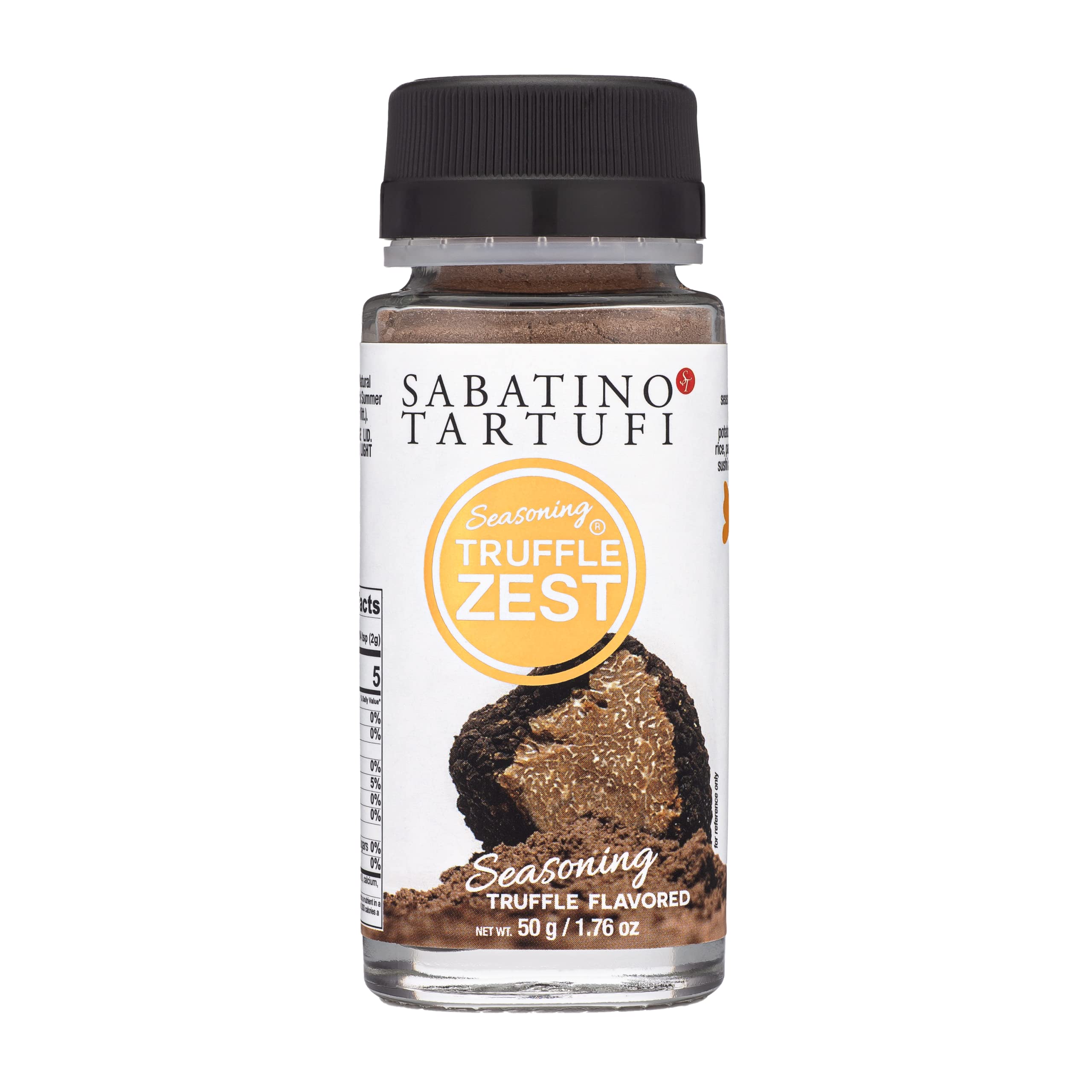 Sabatino Tartufi Truffle Zest finish bottle adds premium aroma for finishing dishes.
