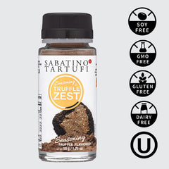 Sabatino Tartufi Truffle Zest on pizza enhances flavor with luxury aroma.