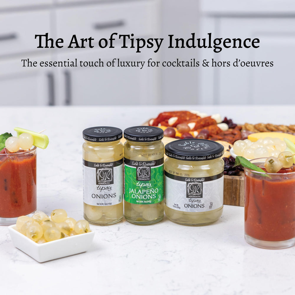 Display of Sable & Rosenfeld Tipsy Onions ideal for gifting