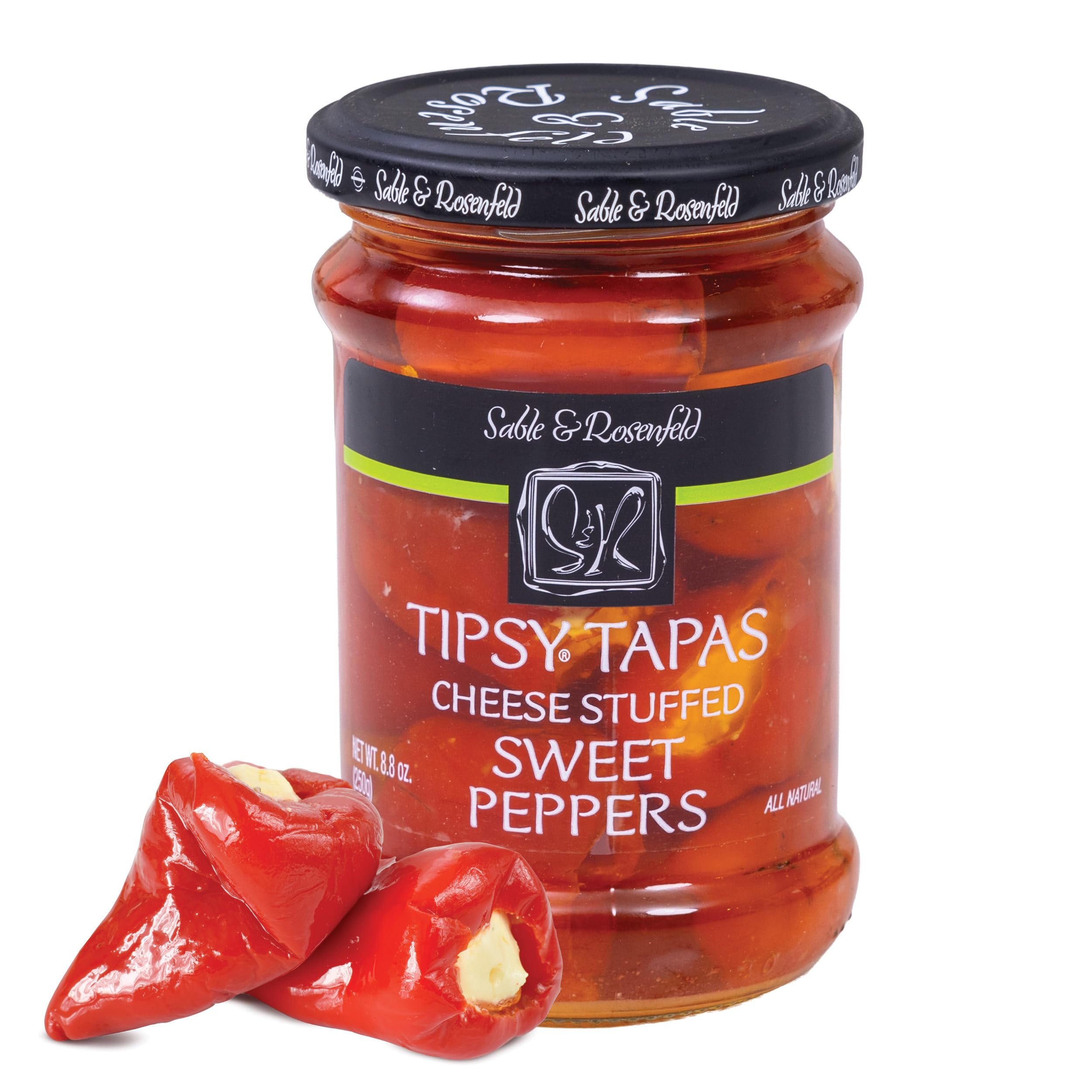 Sable & Rosenfeld Tipsy Tapas pepper in a jar, ready to elevate a charcuterie board.