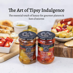 Ready-to-serve Tipsy Tapas jar for effortless entertaining by Sable & Rosenfeld.