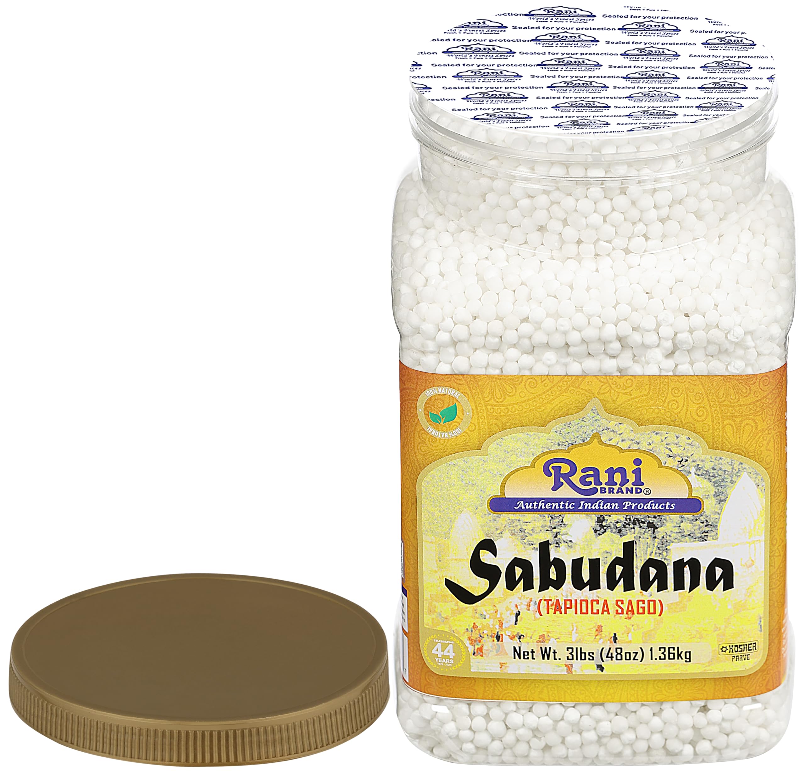 Soaked Sabudana pearls displaying plump texture ready for khichdi or desserts.