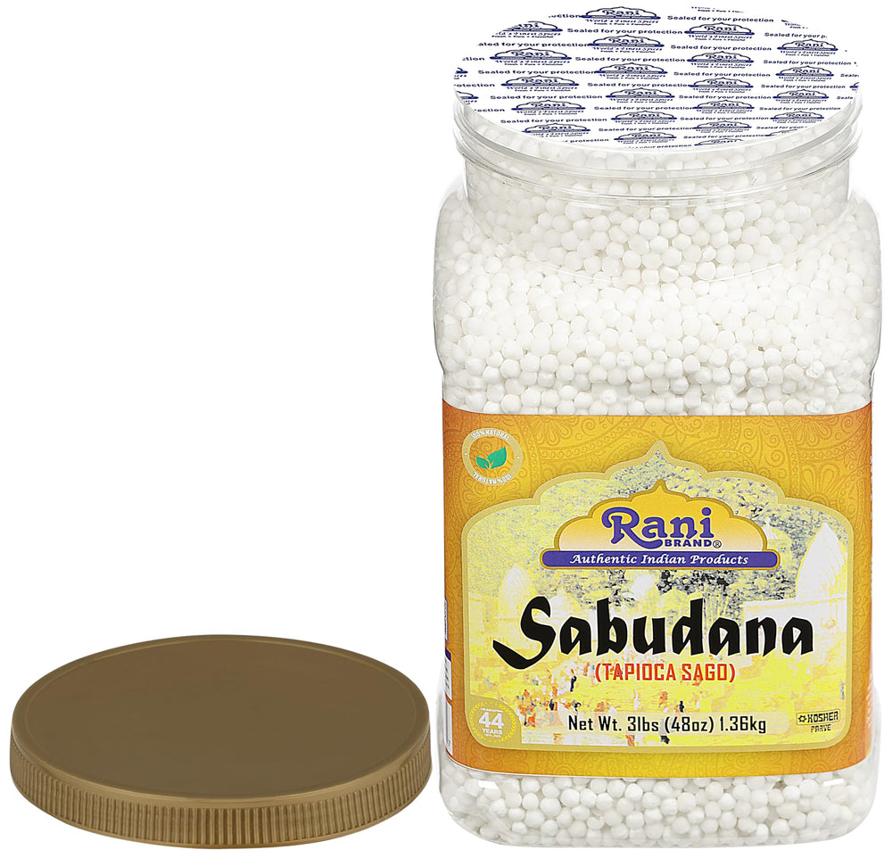 Soaked Sabudana pearls displaying plump texture ready for khichdi or desserts.