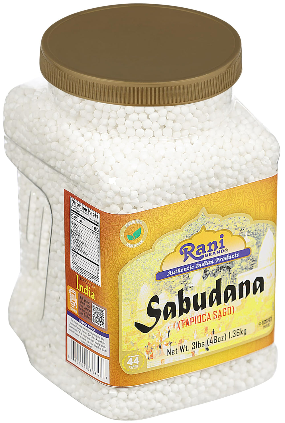 Texture closeup of small, round pearls ideal for traditional Indian recipes.