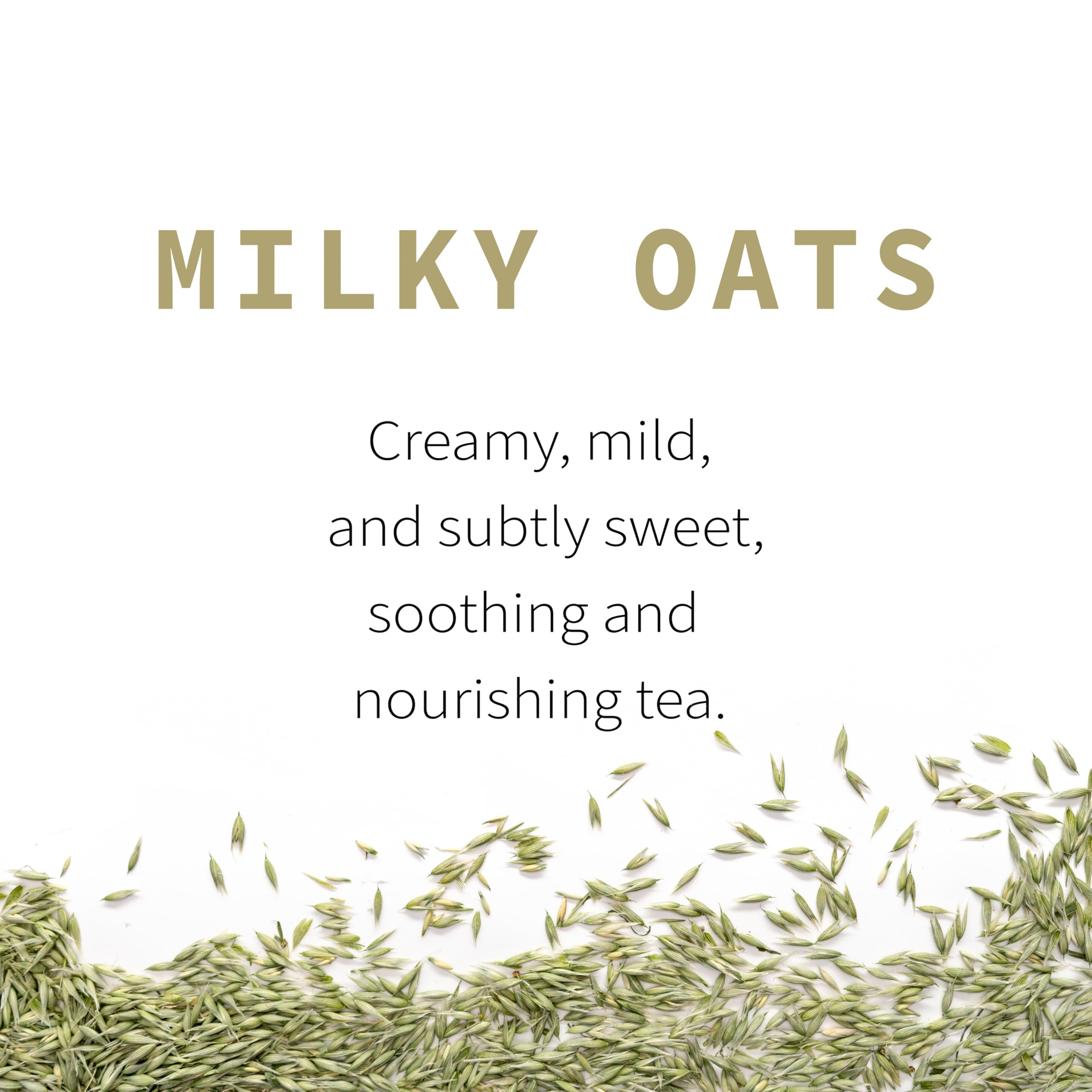 Sacred Blossom Farm Milky Oats loose leaf tea in a basket for daily brewing.