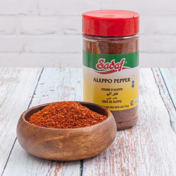 Sadaf Aleppo Pepper container ready on the pantry shelf.
