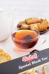 Sadaf Black Tea brew in a mug with rich color and aroma.