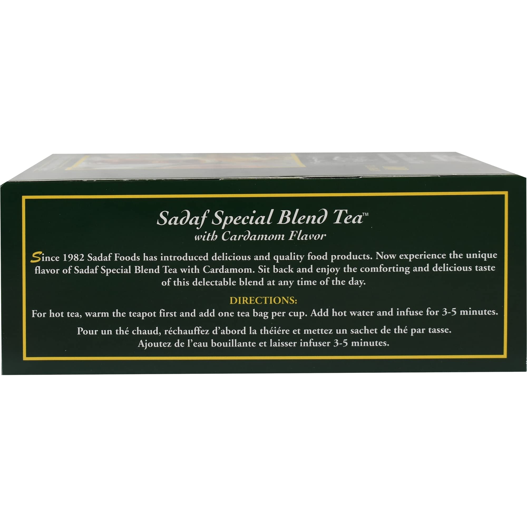 Sadaf Cardamom Tea Bags brewed cup with spicy comfort and depth.