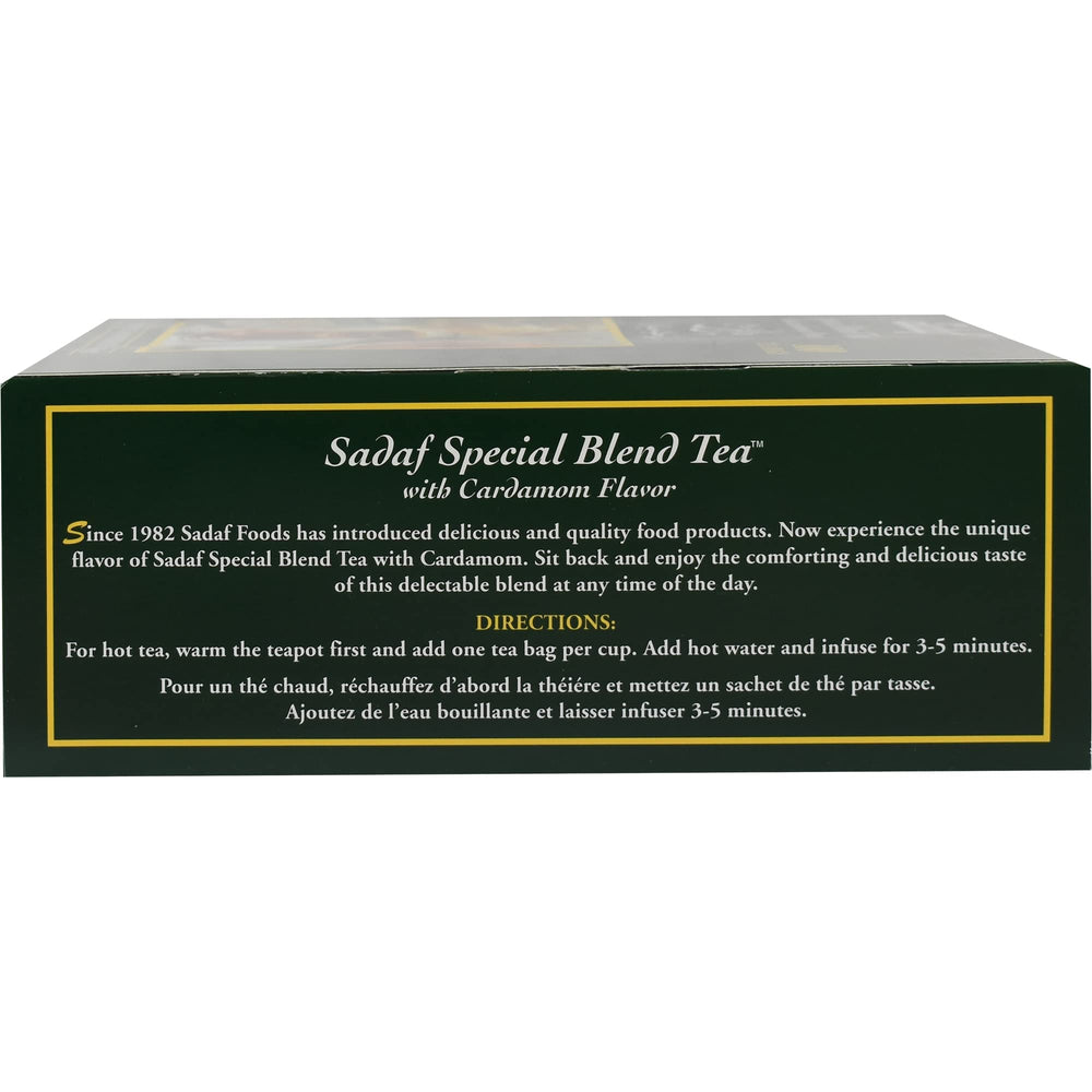 Sadaf Cardamom Tea Bags brewed cup with spicy comfort and depth.