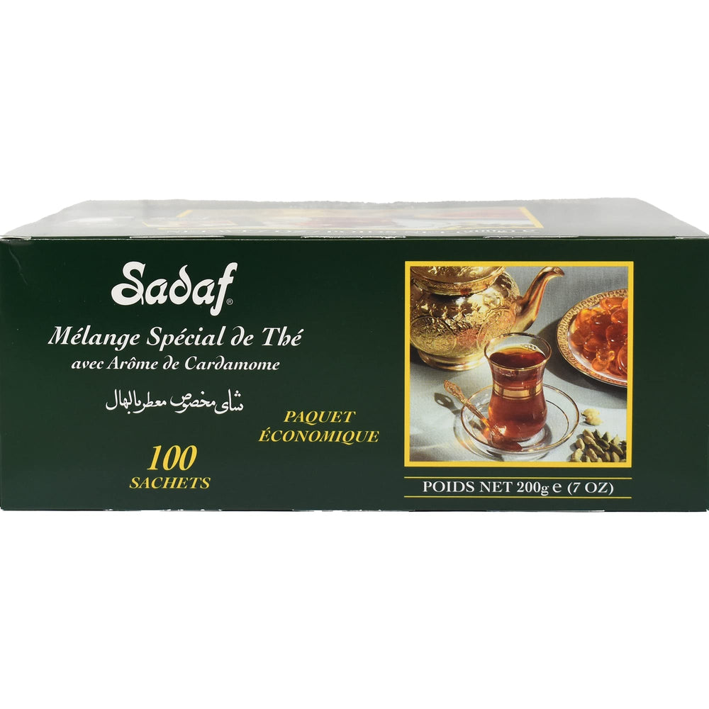 Sadaf Ceylon tea with 100 bags ready for quick brews.