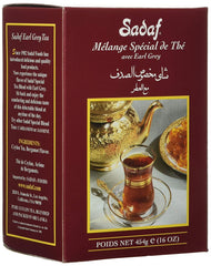 Sadaf Earl Grey tea box 16 oz; premium packaging for daily ritual.