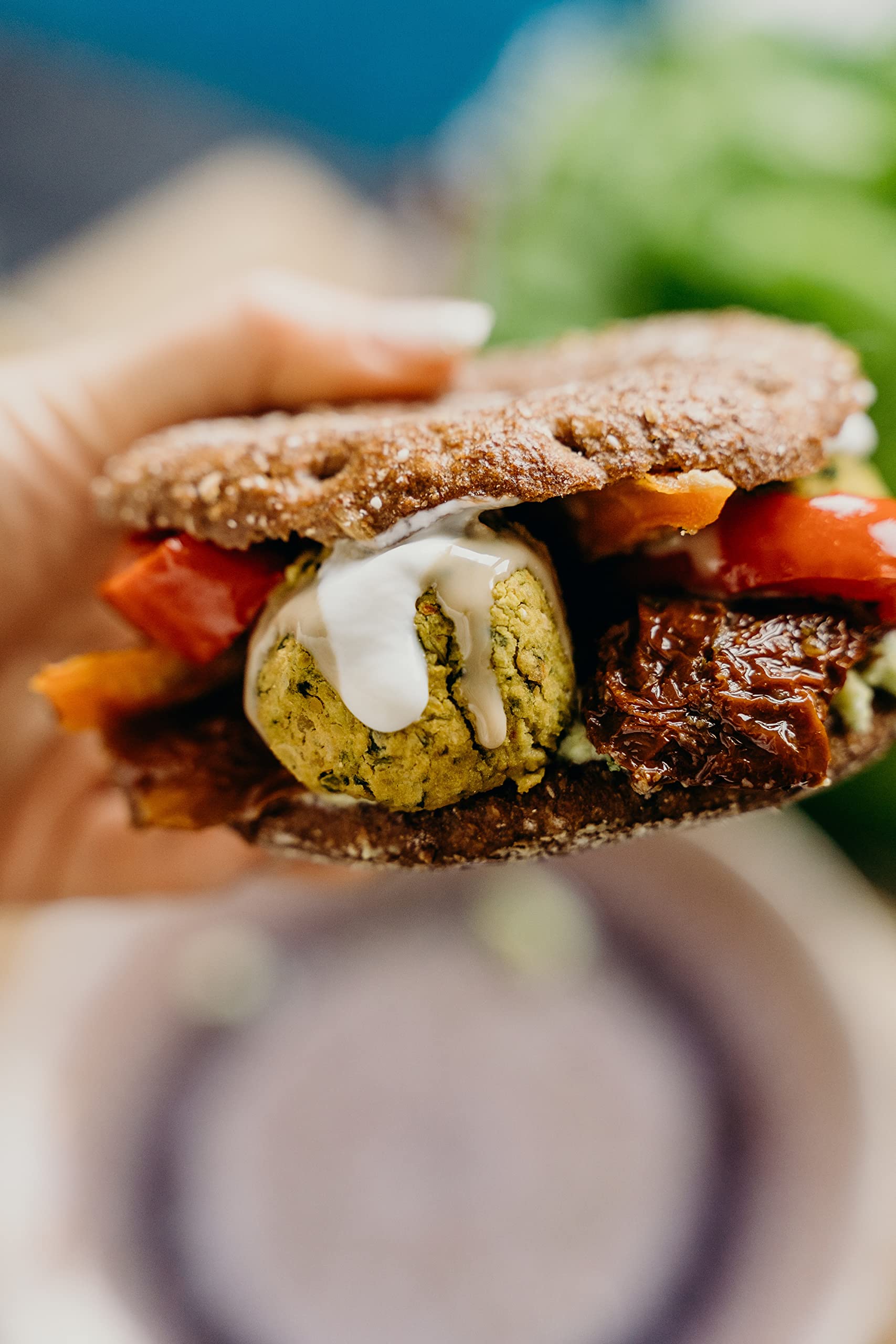Sadaf Falafel with fresh parsley evokes bright herbs and natural ingredients.