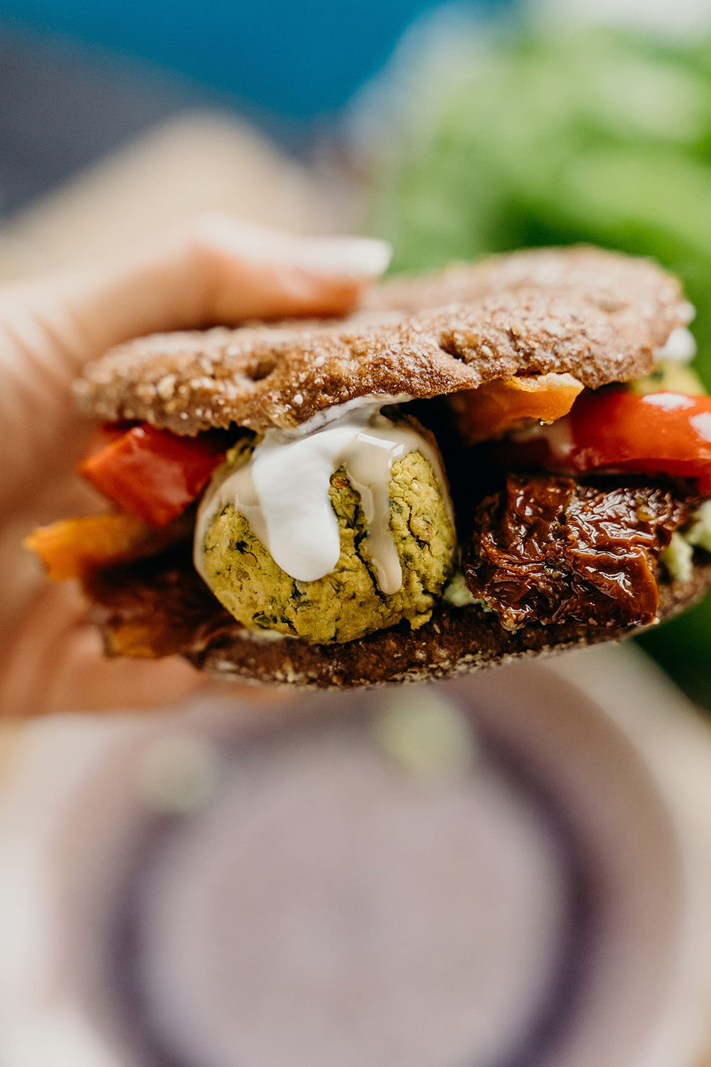 Sadaf Falafel with fresh parsley evokes bright herbs and natural ingredients.