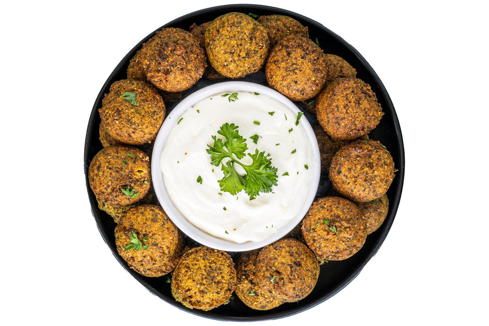 Sadaf Falafel oven-baked: healthier crispy exterior and tender interior.
