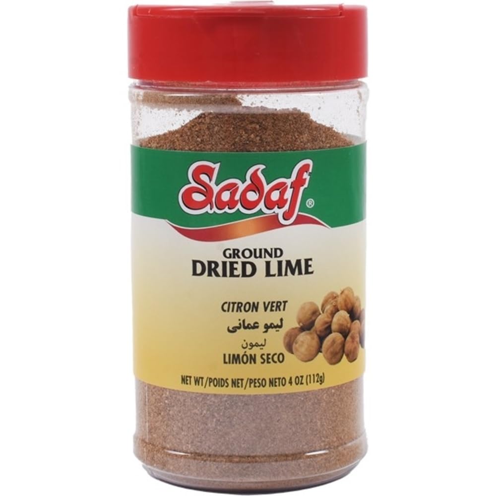 Sadaf Ground Dried Lime bottle front for tangy brightness in soups and stews.