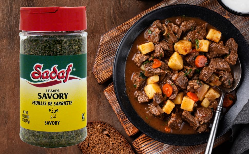 Close-up of Sadaf Savory Leaves aroma to boost soups and stews.