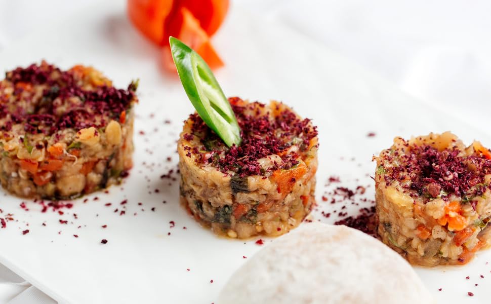 Sadaf Sumac brightening a rice dish with a tangy finish.