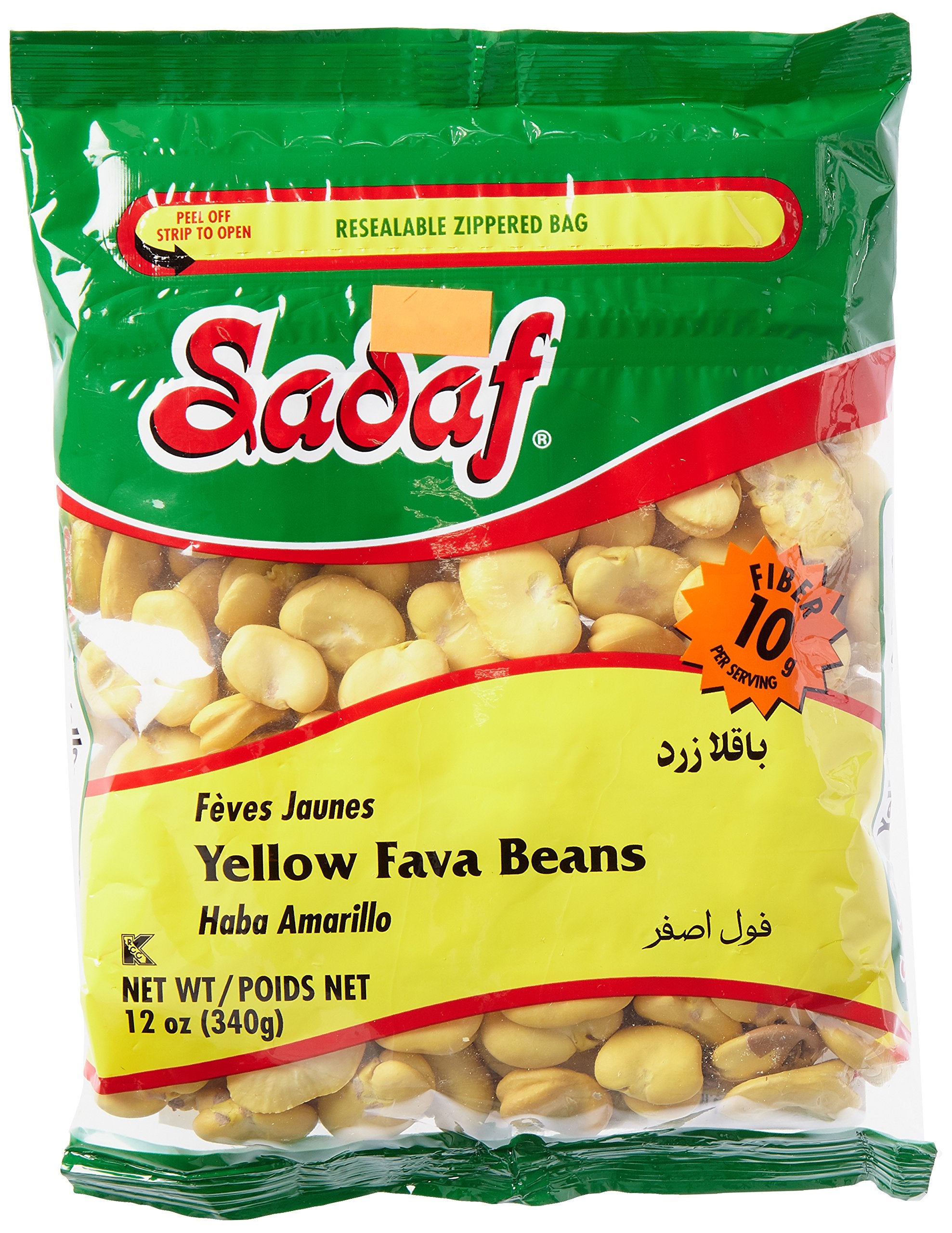 Sadaf yellow fava beans bag closeup showing versatility for soups
