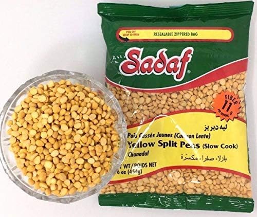 Sadaf Yellow Split Peas in pot simmering toward creamy texture for comforting dishes.