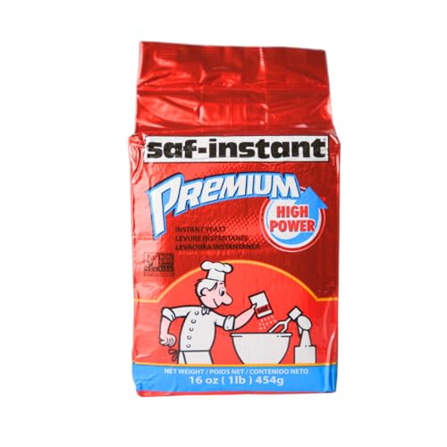 SAF Instant Premium Yeast 16oz label, convenient storage for quick baking prep.